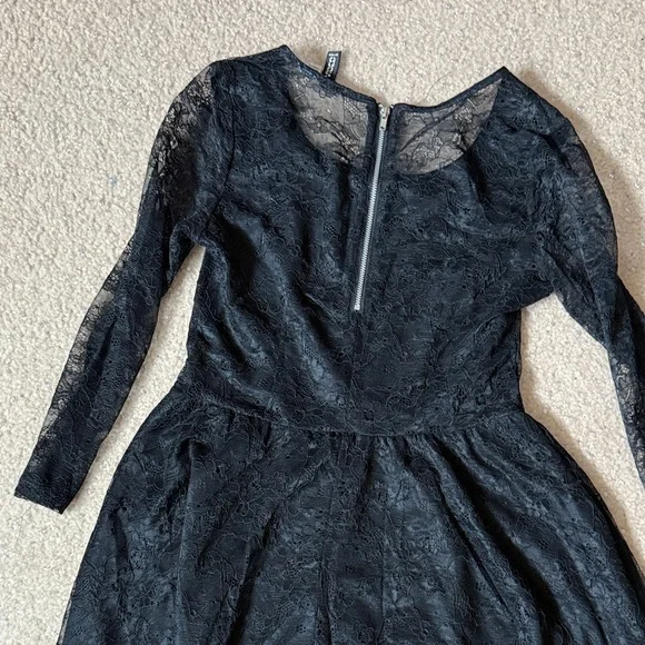 Divided Black Lace Kids Formal Dress - Picture 6 of 6